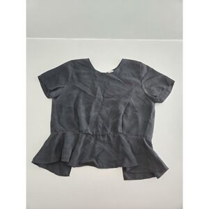 Wilfred Womens Black 100% Silk Short Sleeve Blouse Top. Size  4